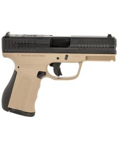 FMK FMKG49DE G39mm Luger 14+1 4" Stainless Steel Barrel, Black Optic Cut/Serrated Carbon Steel Slide Flat Dark Earth Polymer Frame w/Picatinny Rail, Black Backstrap Grip