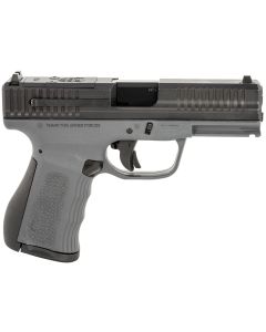 FMK FMKG49DG G39mm Luger 14+1 4" Stainless Steel Barrel, Black Optic Cut/Serrated Carbon Steel Slide, Dark Gray Polymer Frame w/Picatinny Rail, Black Backstrap Grip