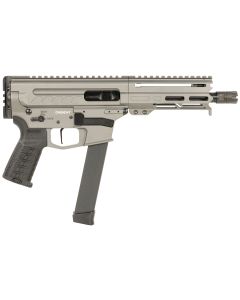 CMMG 99A68A2TNG Dissent MKGS 9mm Luger 33+1 6.50", Tungsten Gray Rec, Picatinny Brace Adapter, 5.50" M-LOK Handguard, Left Side Charging Handle, Zeroed Linear Comp, TriggerTech Trigger
