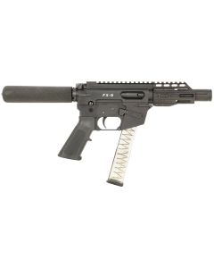 FREEDOM ORDNANCE FX9P4T FX-99mm Luger 32+1 4", Black, M-LOK Handguard, Padded Buffer Tube, A2 Grip, 3" Faux Suppressor, Includes Sling