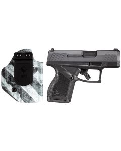 Taurus 1GX4M931CK7 GX49mm Luger 11+1 3.06" Satin Black DLC Steel Barrel, Black Nitride Serrated Slide, Black Polymer Frame w/ Interchangeable Backstrap Grips Includes B&amp;W US Flag Holster