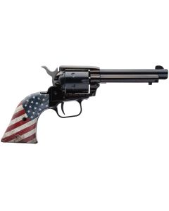 Heritage Mfg RR22B4USFLAG Rough Rider22 LR 6 Shot, 4.75" Black Oxide Steel Barrel, Black Oxide Zinc Alloy Frame, Black Oxide Cylinder, US Flag Grip Manual Safety, Exposed Hammer