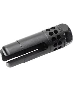 SureFire WARCOMPSPORT7625824 Warcomp Sport Flash Hider 30 Cal (7.62mm NATO) 5/8"-24 tpi, Open Tine 3-Prong, Ported Black Stainless Steel for AR/M4 Platform