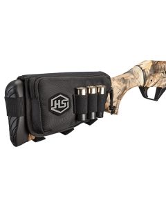 Hunters Specialties 01621 Buttstock Shell HolderW/Pouch Holds 3 Rounds Black Polyester
