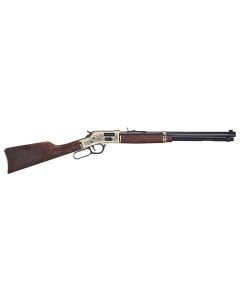 Henry H006GMD Side Gate Deluxe 357 Mag/38 Special 10+1 20" Blued Octagon Barrel, Engraved Polished Brass Rec, Semi-Fancy American Walnut Stock, Adj. Sight