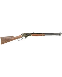 Henry H009BGWL Wildlife30-30 Win 5+1 20" Blued Octagon, Polished Brass Engraved Rec, American Walnut Furniture, Adj. Brass Buckhorn Sight