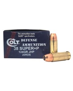 DoubleTap Ammunition 38SU124CT Doubletap Defense 38Super+P 124gr Jacket Hollow Point 20 Per Box/10 Case