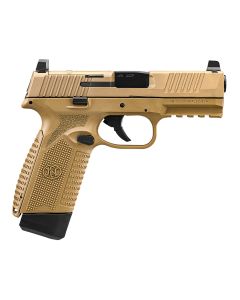 FN 66101388 545 MRD Full Size 45 ACP 15+1, 4.10" Black Target Crown Steel Barrel, Flat Dark Earth PVD Optic Cut/Serrated Steel Slide &amp; Polymer Frame w/Picatinny Rail, Ambidextrous