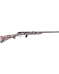 Savage Arms 40222 64 F Full Size 22 LR 10+1 21" Matte Black Carbon Steel Barrel, Matte Black Grooved Carbon Steel Receiver, American Flag Fixed Synthetic Stock, Right Hand
