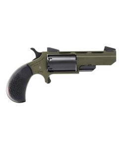 North American Arms TGHM Huntsman22 Mag 5 Shot 2", OD Green Frame/Barrel, Black Cylinder, Camo Grips, Fixed Marble Arms Sights, Includes Black Leather Holster