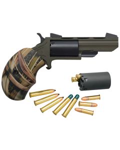 North American Arms NAATGHC Huntsman Conversion 22 LR 22 Mag 5rd 2" Heavy Vent Rib Barrel, OD Green Cerakote Steel Frame, Matte Black Cylinder, Camo Grip