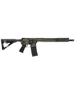 Black Rain Ordnance BROWTPBGB Spec 15+ We The People 5.56x45mm NATO 30+1 16", Green Battleworn with Deep Engraving, 15" Slim M-LOK, Magpul Grip/Carbine Stock, Castle Flash Hider
