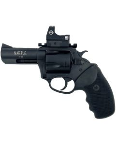 Charter Arms 13535 Mag PugLarge 357 Mag 5 Shot, 3" Black Passivate Steel Barrel &amp; Cylinder, Black Passivate Steel w/Picatinny Rail Frame. Black Combat Rubber Grip, Includes Micro Optic