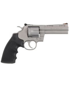 Colt Mfg PYTHONSM4RTS Python357 Mag/38 Special 6 Shot, 4.25" Matte Stainless Steel Recessed Target Vent Rib Barrel, Cylinder &amp; Frame, Black Rubber Grip, Exposed Hammer