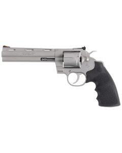 Colt Mfg PYTHONSM6RTS Python357 Mag/38 Special 6 Shot, 4.25" Matte Stainless Steel Vent Rib Barrel, Cylinder &amp; Frame, Black Rubber Grip, Exposed Hammer