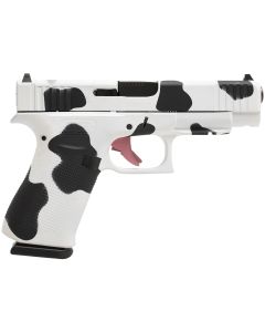 Glock PA4850204FRMOSMOO G48 Gen5 MOS Slim Frame 9mm Luger 10+1 4.17" Black GMB Barrel, Cow Print Cerakote MOS Cut/Serrated Steel Slide, Polymer Frame w/Beavertail &amp; Textured Grip