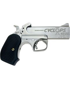Bond Arms BACYP Cyclops Big Bore 45-70 Gov 1rd, 4.25" Stainless Steel w/Engraved Barrel, Matte Stainless Steel Frame, Black Extended B6 Resin Grip, Includes Holster