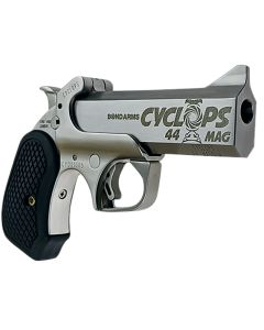 Bond Arms BACYP Cyclops Big Bore 44 Mag 1rd 4.25"Stainless Steel w/Engraved Barrel, Matte Stainless Frame, Black Extended B6 Resin Grip