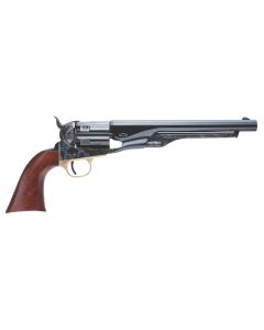Cimarron CA041 1860 Army .44 Cal 6 Shot, 8" Blued Round Steel Barrel, Blued Engraved/Fluted Cylinder, Color Case Hardened Steel Frame, Smooth Walnut Grip, Exposed Hammer