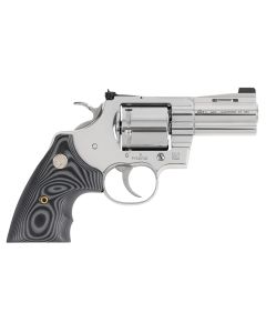 Colt Mfg PYTHONSP3NS Python Combat Elite 357 Mag/38 Special 6 Shot 3" Stainless Steel Recessed Target Crown Vent Rib Barrel, Cylinder &amp; Frame, Black G10 Grip w/Colt Medallion, Exposed Hammer