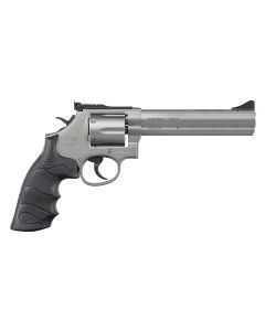 SAR USA SARSR38ST6 SAR SR38 Special/357 Mag 6 Shot, 6" Stainless Steel Barrel, Cylinder &amp; Frame w/Black Finger Groove Grip, Drop Safety/Hammer Block Safety, Exposed Hammer