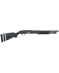 Mossberg 51607 590SCompact 12 Gauge Pump 3" 5+1 18.50" Matte Blued Stainless Steel Barrel, Black Drilled &amp; Tapped Receiver, Adj LOP Black Synthetic Stock