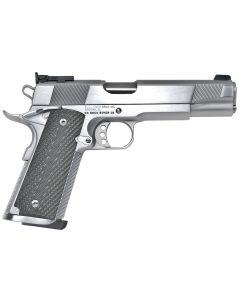 Rock River Arms PS2400 PS2400 Limited Match 45 ACP 7+1, 5" Stainless National Match Barrel, Brushed Chrome Serrated Steel Slide &amp; Frame w/Beavertail, Black G10 Grip, Ambidextrous