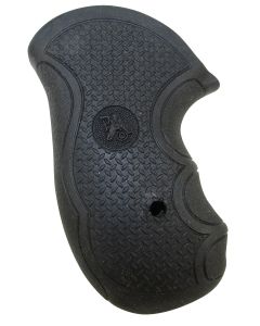 Pachmayr 02483 Diamond Pro Grip Diamond Checkering Black Rubber with Finger Grooves for Ruger SP101