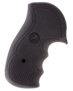 Pachmayr 02484 Diamond Pro Grip Diamond Checkering Black Rubber with Finger Grooves for Ruger GP100