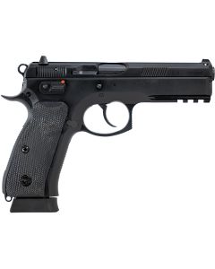 CZ-USA 89352 CZ 75 SP-01 9mm Luger 19+1 4.60" Black Nitride Steel Barrel, Black Serrated Steel Slide, Black Polycoat Steel Frame w/Beavertail &amp; Picatinny Rail, Black Polymer Grip