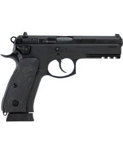 CZ-USA 89353 CZ 75 SP-01 Tactical 9mm Luger 19+1 4.60" Black Nitride Steel Barrel, Black Serrated Steel Slide, Black Polycoat Steel Frame w/Beavertail &amp; Picatinny Rail, Black Polymer Grip