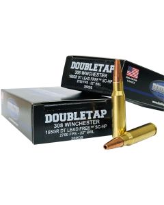 DoubleTap Ammunition 308W165X 308Win 165gr Lead Free Hollow Point 20 Per Box/25 Case