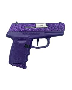 SCCY Industries DVG1RPPU DVG-1Sub-Compact Frame 9mm Luger 10+1 3.10" Stainless Quadlock Barrel, Purple Glitter Optic Ready/Serrated Stainless Steel Slide, Royal Purple Polymer Frame &amp; Grip