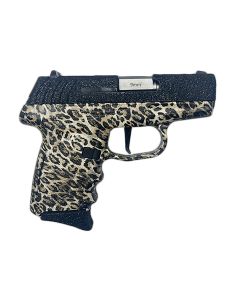 SCCY Industries DVG1PBLP DVG-1Sub-Compact Frame 9mm Luger 10+1 3.10" Stainless Quadlock Barrel, Black Glitter Optic Ready/Serrated Stainless Steel Slide, Black Leopard Polymer Frame &amp; Grip