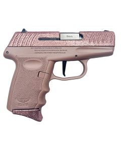 SCCY Industries DVG1RGRG DVG-1Sub-Compact Frame 9mm Luger 10+1 3.10" Stainless Quadlock Barrel, Rose Gold Glitter Optic Ready/Serrated Stainless Steel Slide, Rose Gold Polymer Frame &amp; Grip