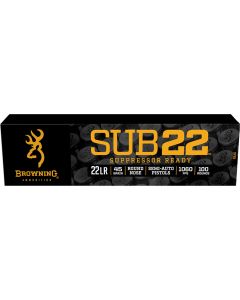 Browning Ammo B194122102 Sub2222LR 45gr Round Nose 100 Per Box/20 Case