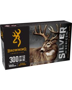 Browning Ammo B192603001Silver 300Win Mag 180gr Plated Soft Point 20 Per Box/10 Case