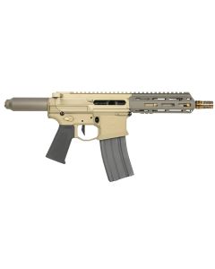 Q LLC HB55610INPISTOLNB Honey Badger223 Rem/5.56 NATO 10" Black Threaded Barrel, M-LOK Handguard, Black Anodized Aluminum Picatinny Rail Receiver, No Brace