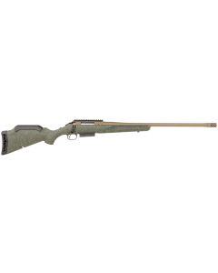 Ruger 46935 American Predator Gen II Full Size 450 Bushmaster 3+1 22" Burnt Bronze Cerakote Threaded Barrel, Picatinny Rail Steel Receiver, Green Splatter Adjustable Synthetic Stock