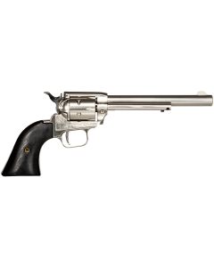 Heritage Mfg RR22NI6BW Rough Rider22 LR 6rd 6.50" Nickel Steel Barrel, Nickel Aluminum Frame, Matte Nickel Cylinder, Black Laminate Grip, Hammer/Thumb Safety, Exposed Hammer