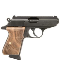 Walther Arms 4796043 PPK/SCarry Frame 380 ACP 7+1 3.30" Black Steel Barrel, Black Serrated Zinc Alloy Slide Black, Aluminum Frame w/Beavertail Walnut Grip, Right Hand