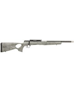 Savage Arms 70818 B Series TimberLite 17 HMR 10+1 18" Black Threaded Carbon Fiber/SS Barrel, Black Picatinny Rail Steel Receiver, Gray w/Black Webbing Synthetic Fixed Thumbhole Stock