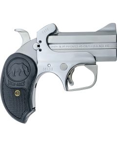 Bond Arms BAPB Papa Bear45 Colt (LC)/410 Gauge 2rd 3" Stainless Steel Double Barrel &amp; Frame, Auto Extractors &amp; Rebounding Hammer, Blade Front/Fixed Rear Sights, Extended Rubber Grip, Manual Safety