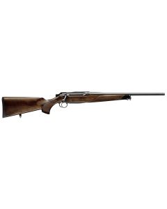 Sauer 80117092 505 Lux Full Size 223 Rem 3+1 20" Matte Blued Threaded Barrel, Matte Blued Saddle Mount Steel Receiver, Grade 5 Wood Fixed Stock