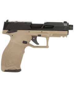 Taurus 1-2TX22P141F TX22 T.O.R.O Gen 2 Full Size Frame 22 LR 22+1 4.10" Matte Black Threaded Barrel, Optic Ready/Serrated Slide, FDE Polymer Frame w/Picatinny Rail, Right Hand
