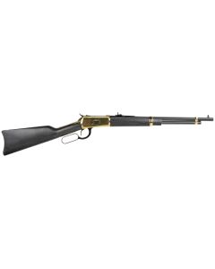 Heritage Mfg H9235718G 92357 Mag 8rd 18" Black Steel Barrel, Gold Stainless Steel Receiver, Fixed Black Wood Stock