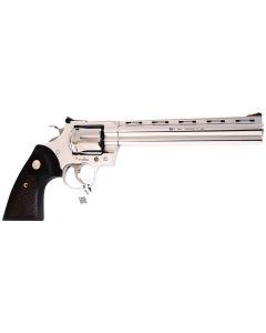 Colt Mfg PYTHONSP8WTS Python357 Mag/38 Special 6 Shot 8" Polished Stainless Steel Vent Rib Barrel, Cylinder &amp; Frame, Walnut w/Medallion Grip, Exposed Hammer