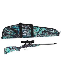 Crickett KSA2172BSC My First Rifle Package 22 S/L/LR Single Shot 16.10" Blued Steel Barrel &amp; Receiver, Muddy Girl Serenity Synthetic Fixed Stock, 4x32 Scope