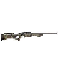 Crickett KSA2150-M81 PrecisionFull Size 22 LR Single Shot 16.10" Blued Threaded Bull Barrel, Blued Crickettinny Rail Steel Receiver, M81 Woodland Camo Synthetic Adj LOP Stock