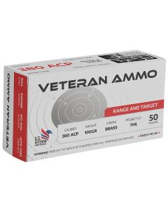 Hyperion Munitions HMBX38010050 Veteran Ammo380 ACP 100 gr Full Metal Jacket 50 Per Box/20 Case